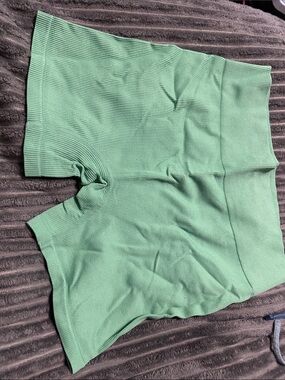 wild fable Mint Green Ribbed High-Waist Bike Shorts